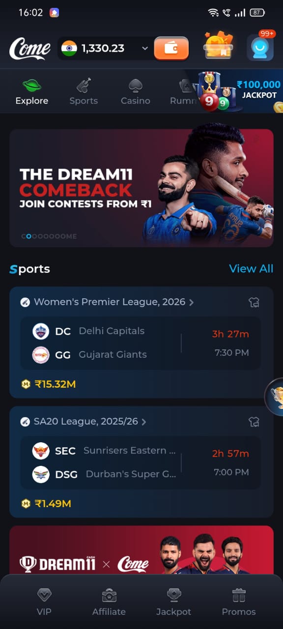 Come Game Casino App